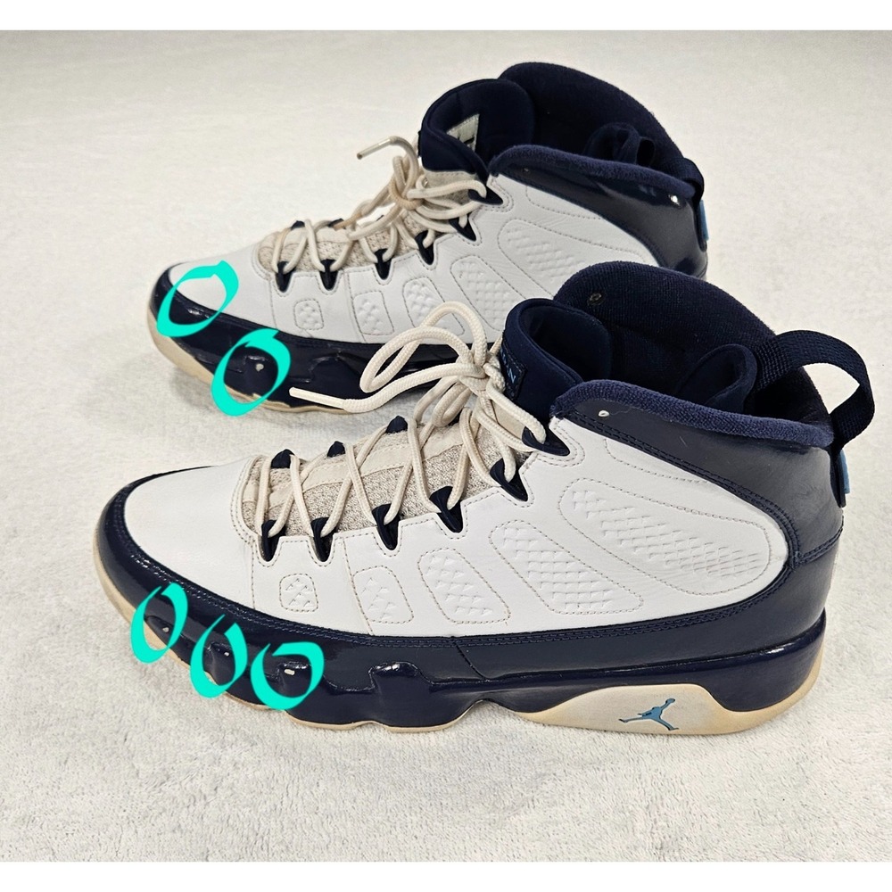 Air Jordan 9 Retro "Pearl Blue" White/Navy Men's Sneakers – Size 11 - Picture 9 of 13